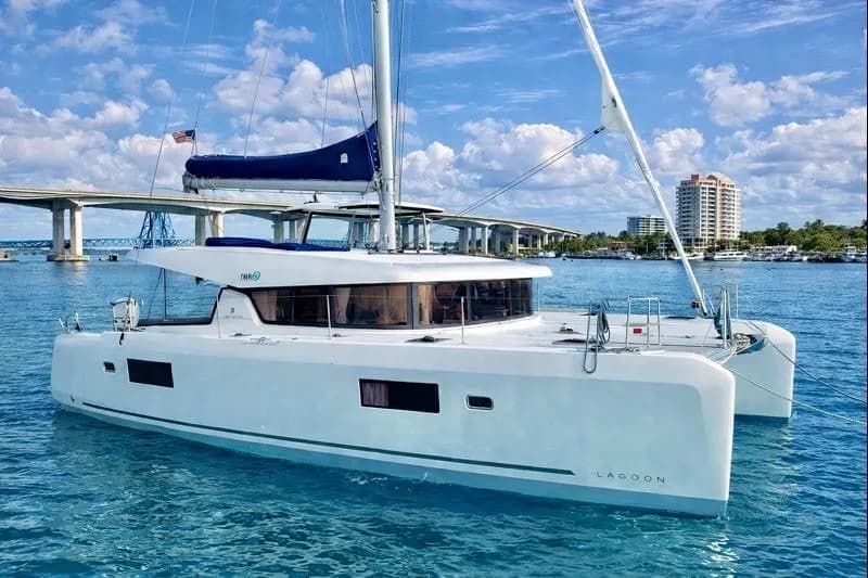Aft deck lounge seating perfect for celebrations and gatherings
